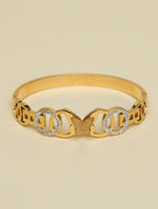Women's Gold-Plated Butterfly Crystal Designer Kada Bracelet | Elegant Fashion Bangle for Women & Girls