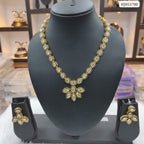 Elegant Green Kundan Floral Necklace Set with Matching Earrings for Women | Adjustable Traditional Jewelry