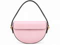 Women's Pink Curved Shoulder Bag with Adjustable Strap