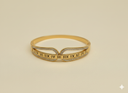 Gold-Tone Roman Numeral Crystal Cuff Bracelet for Women | Elegant Open Bangle I Anti-Tarnish Stylish Bracelet