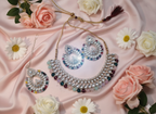 Multicolor Beaded Kundan Necklace Set with Matching Chandbali Earrings & Maang Tikka for Women