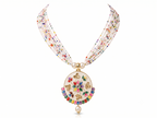 Beautiful Multicolor Floral Beaded Necklace & Earrings Set for Women