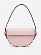 Women's Pink Curved Shoulder Bag with Adjustable Strap